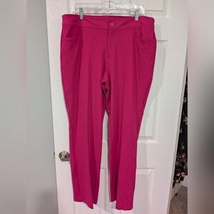 NWT Anne Klein Hot Pink Straight Leg Trousers in Size 16